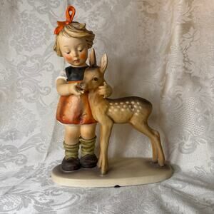 Hummel Friends 136/V Large Goebel Girl With Deer Figurine W Germany